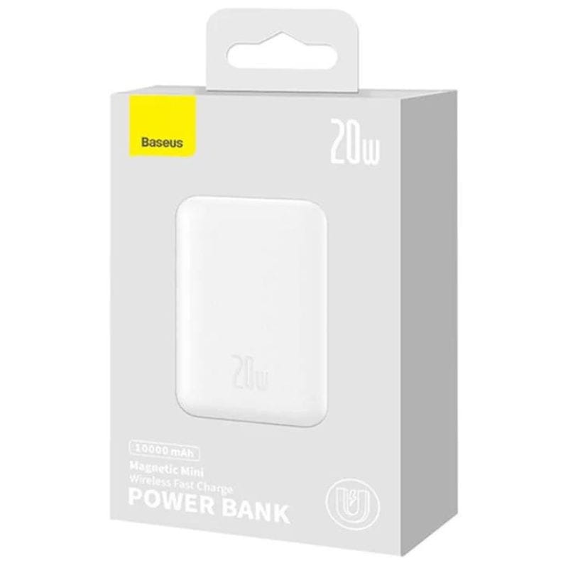 Power Bank Mini 10000mAh Baseus compatible con MagSafe Blanco - Carga rápida 20W y Cable tipo C inlcuido - Ítem7