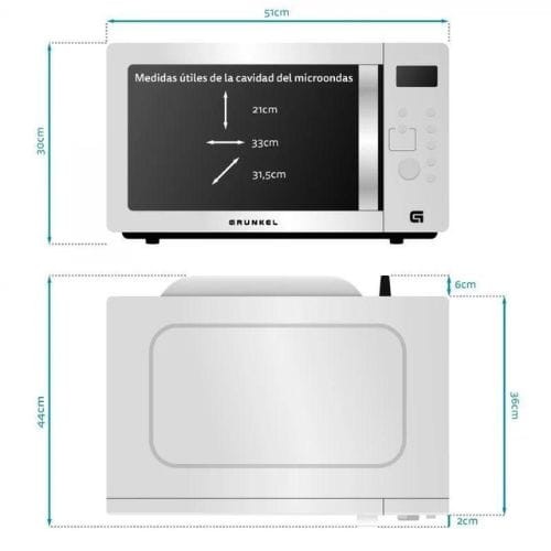 Micro-ondas Grunkel MWGC-30SS/ 1000W/ Capacidade 30L/ Função Grill/ Branco - Classe B Refurbished - Item3