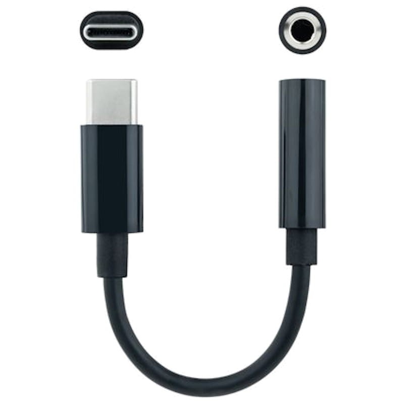 Nanocable Cable Adaptador Audio USB-C a Jack 3.5 Negro 11cm