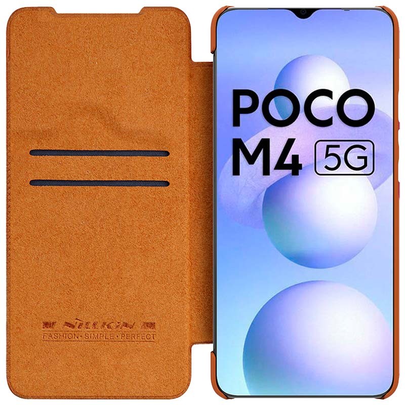 Nillkin Funda de cuero Qin Xiaomi Poco M4 5G Marrón - Ítem5