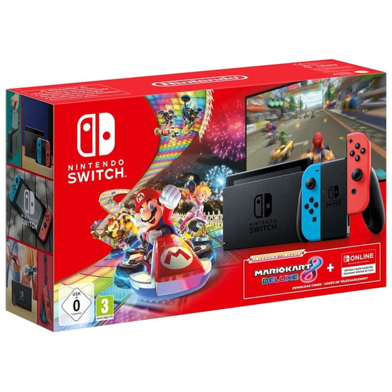 Nintendo Switch - Azul Neón/Vermelho Neón - Switch Sports + Cinta de perna  + 3 Meses Online