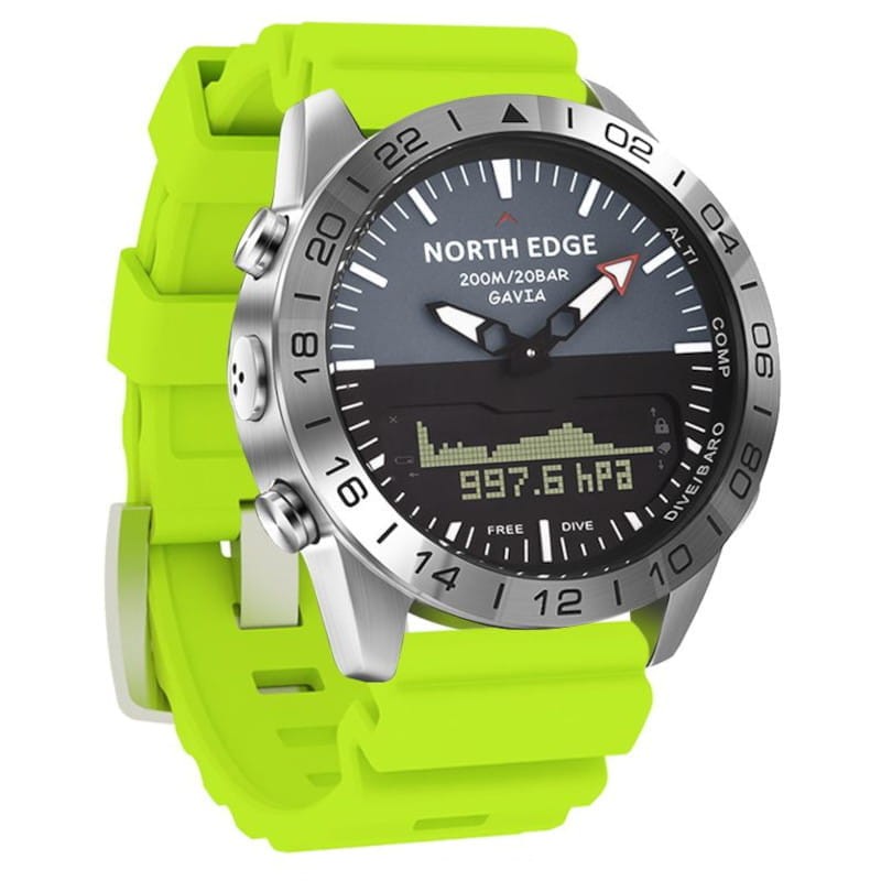 North Edge Gavia com Pulseira de Silicone Verde - Relógio de Mergulho - Item