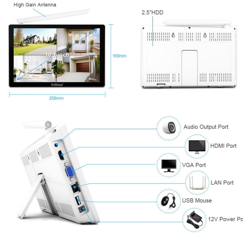 Kit de vidéosurveillance Sricam NVS010 Enregistreur + 4 caméras IPC056 5MP - Ítem2