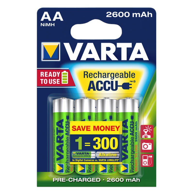 4x Piles AA Varta Rechargeable Accu 2100 mAh