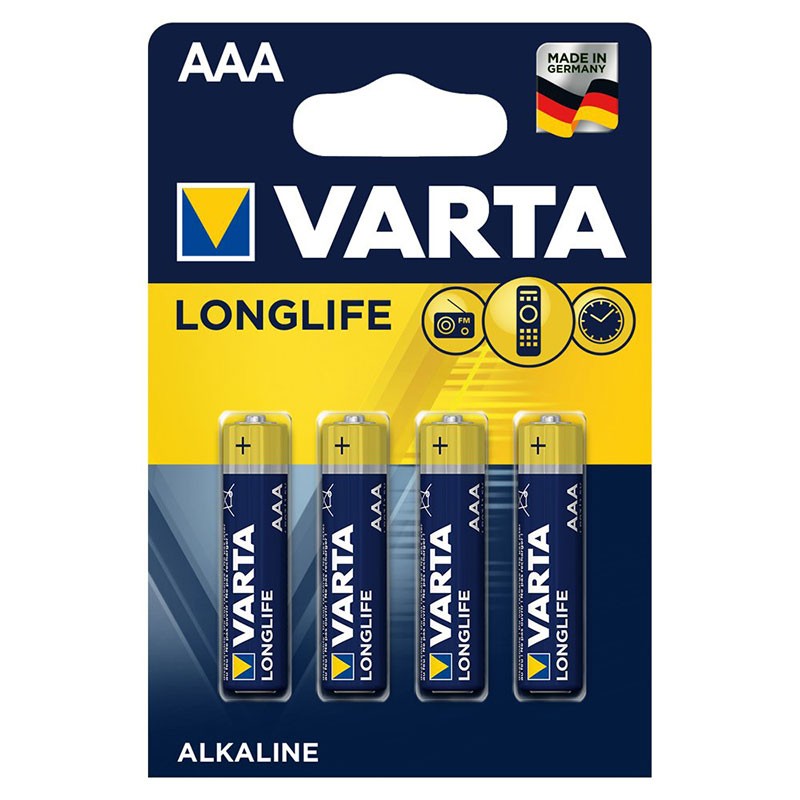 Pack 4x Batteries Varta AAA Long Life Extra Power LR03