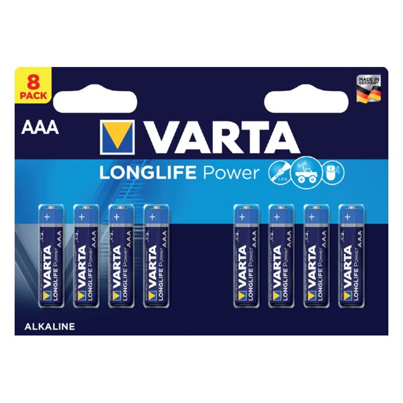 Achetez Pack 8x Piles Varta AAA Long Life Power LR03 au meilleur prix sur  PowerPlanetOnline !