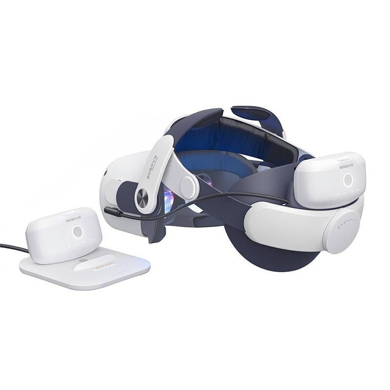 Correia BOBOVR M2 Plus Ajustável para Oculus Quest 2 + 2 Baterias B2 + Estação de Carregamento Branco - Acessório para Óculos VR - Item1