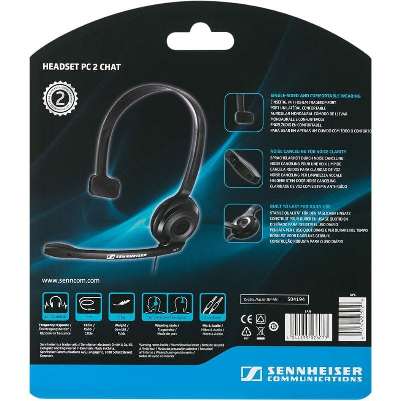 Sennheiser PC 2 Chat Aux 2 x 3,5 mm 2 metros Negro - Auriculares con micrófono - Ítem5