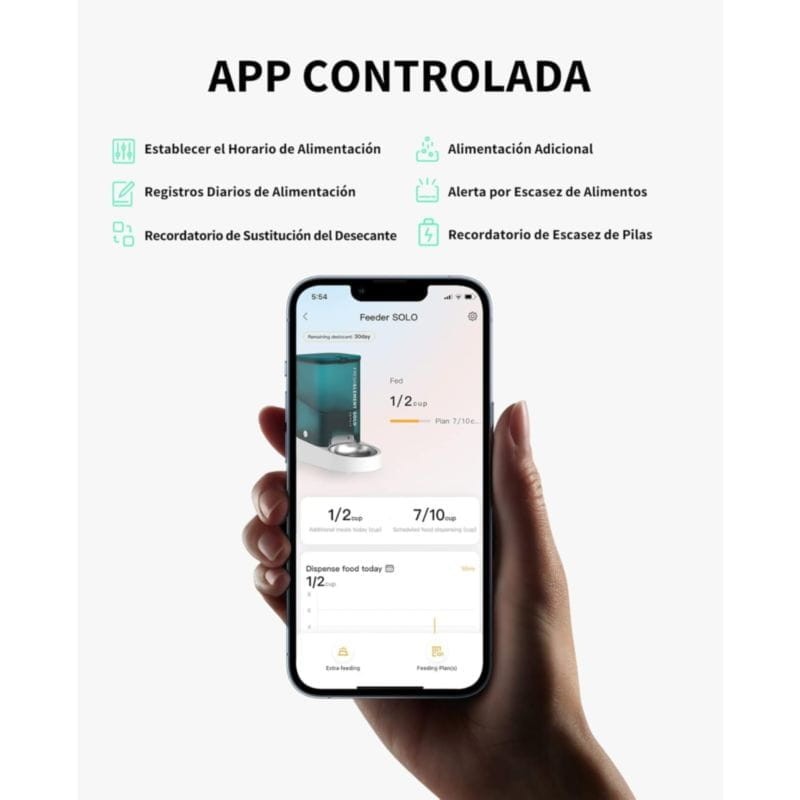 PETKIT Fresh Element SOLO Blanco - Comedero Inteligente Para Mascotas - Dispensador Programable con APP de 1 a 10 Comidas Diarias - Acero Inoxidable Ideal para Perros y Gatos - Ítem2