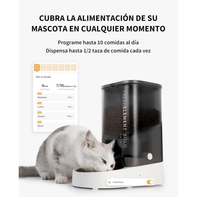 PETKIT Fresh Element SOLO Gris - Mangeoire Intelligente Pour Animaux - Distributeur Programmable avec Application pour 1 à 10 Repas Quotidiens - Acier Inoxydable Idéal pour Chiens et Chats - Ítem6