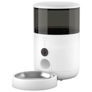 Petoneer NutriVue Feeder Blanco - Comedero Inteligente Para Mascotas Con Cámara y Micrófono - Audio Bidireccional - Programable con APP - Acero Inoxidable Ideal para Perros y Gatos