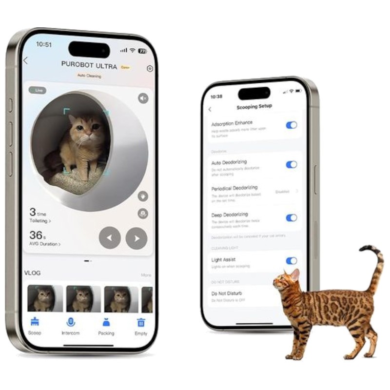  Litière Automatique PETKIT Purobot Ultra - Caméra Avec IA - Reconnaissance Faciale - Suivi de la Santé - Scellage des sacs après chaque utilisation - Contrôle APP: - Ítem1