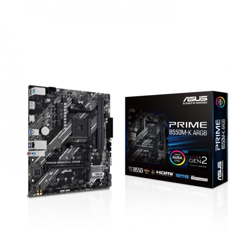 ASUS PRIME B550M-K ARGB 64GB Micro ATX Preto - Placa-mãe - Item