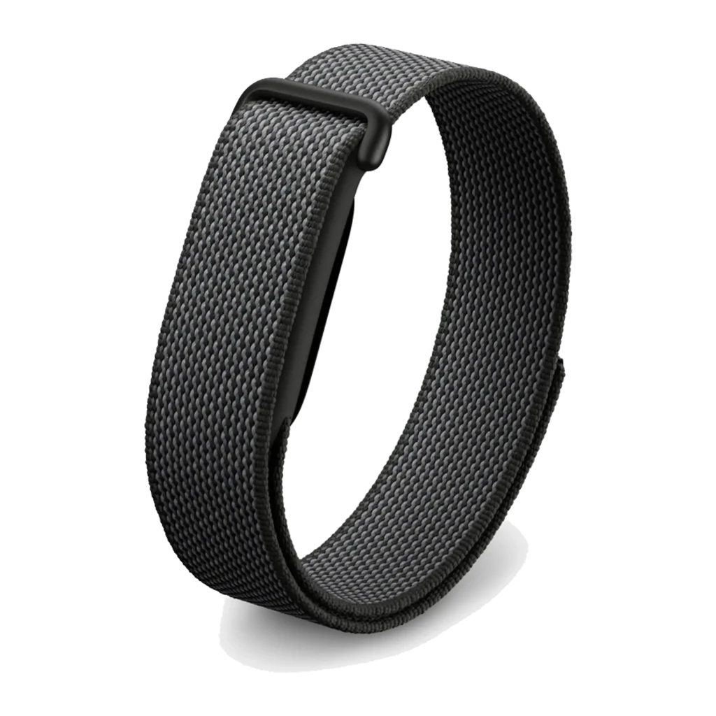 Correa tejido gris oscuro para Google Fitbit Air Obsidian con cierre ajustable y textura trenzada resistente, diseño ligero y transpirable compatible con GPS