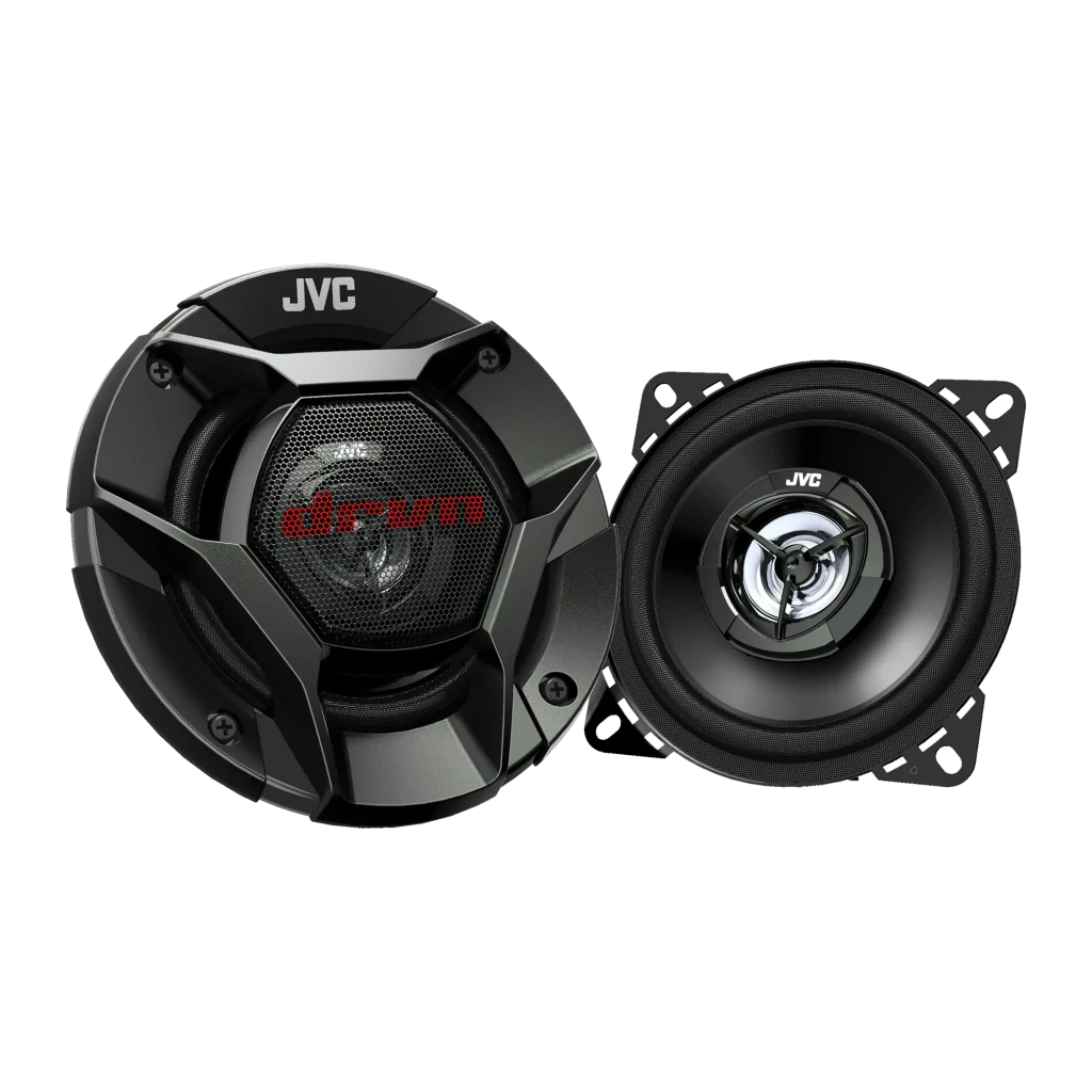 Altavoces para coche JVC DRVN 2 vías coaxiales 35W RMS Negro CS-DR420, vista frontal: par de altavoces, uno con rejilla