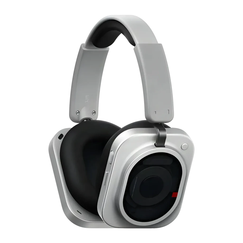 Auriculares Nothing Headphone (1) Pro Cancelación de Ruido Diadema Blanco, vista lateral: cápsula transparente con detalle