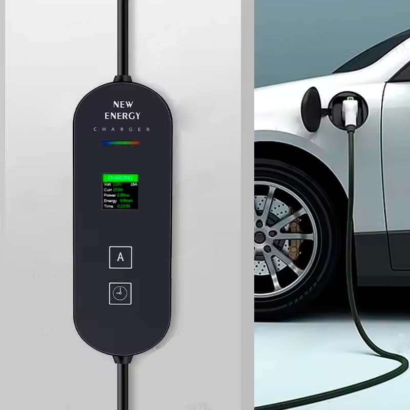 Chargeur de voiture électrique EV 16A/3.5KW/10M avec afficheur LCD et embase enfichable - Ítem2