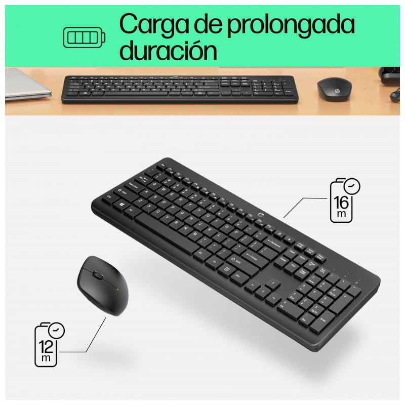 HP Combo de Teclado y Ratón Inalámbricos 230 - Teclado de membrana silencioso - Ratón 1600DPI imagen - Ítem4