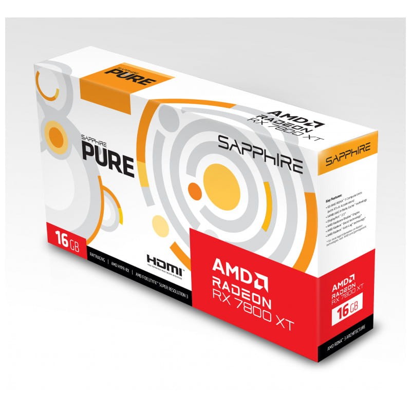 Sapphire PURE Radeon RX 7800 XT AMD 16 GB GDDR6 Blanc - Carte graphique - Ítem6