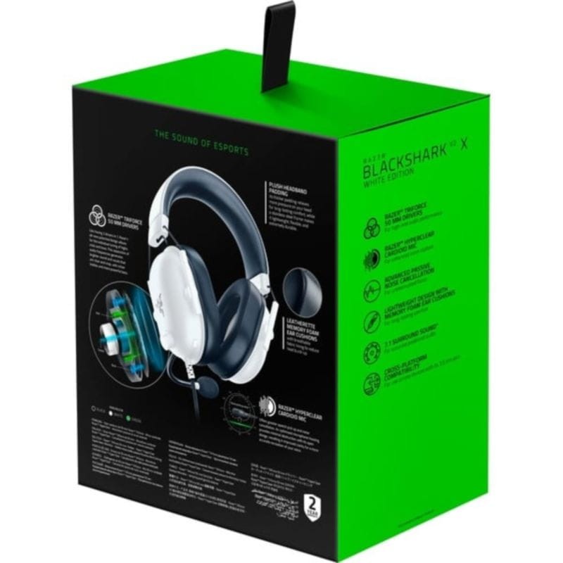 Razer BlackShark V2 X Branco - Auscultadores Gaming - Item5