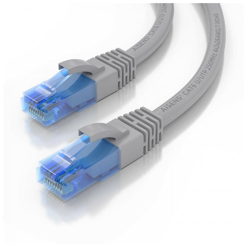 Câble réseau RJ45 Cat6 UTP CCA AWG26 jusqu'à 1000 Mbps 2 mts Aisens A135-0777 Gris - Ítem1