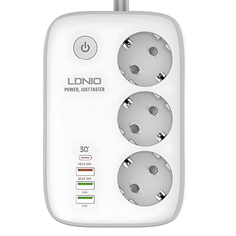 Regleta inteligente LDNIO SEW3452 3 tomas + 4 USB Wi-Fi Blanco - Ítem