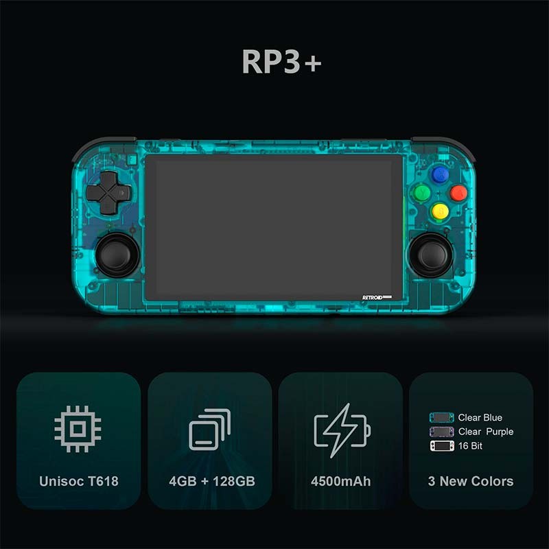 Retroid Pocket3+ 4GB/128GB/4.7'' Azul Transparente - Consola Portátil - Ítem1