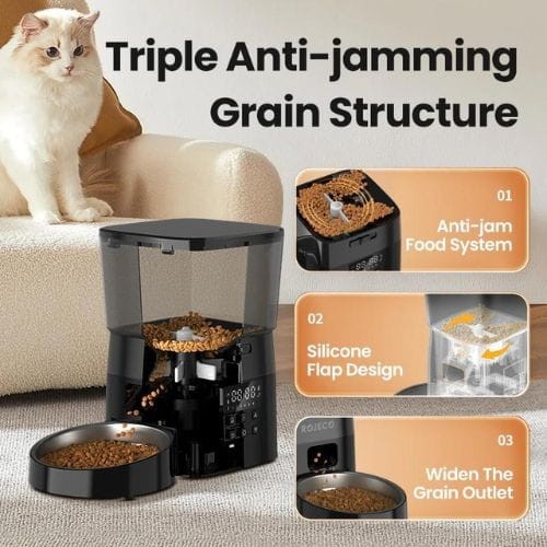 Rojeco Automatic Pet Feeder Versión WiFi 2L Negro - Comedero Automático - Ítem4