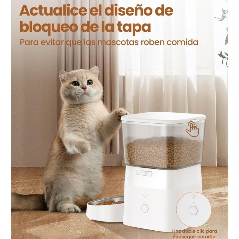 Rojeco Automatic Pet Feeder Versión Botón 2L Blanco - Comedero Automático - Ítem6