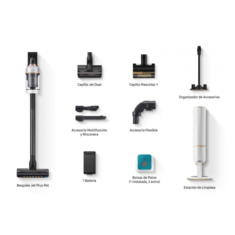 Samsung BESPOKE Jet + All in One Clean Station Branco 210W VS20B95823W/WA - Aspirador sem fios - Item6