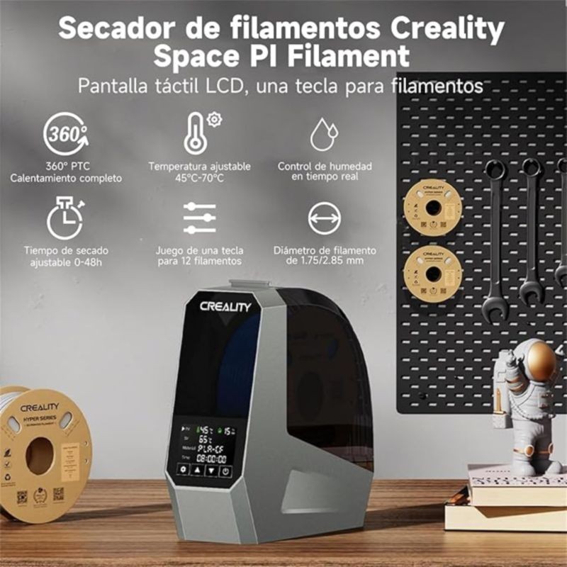 Secador de Filamentos Creality Space Pi - Para filamento de 1,75mm y 2,85mm - Temperatura ajustable de 45ºC a 70ºC - Caja con calefacción por aire PTC 360º - Ítem5