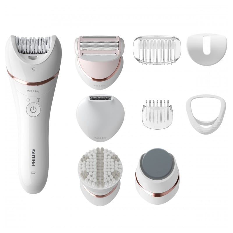 Depiladora Philips Epilator Series 8000 BRE740/10 Wet/Dry Rosa, Blanco - Ítem1