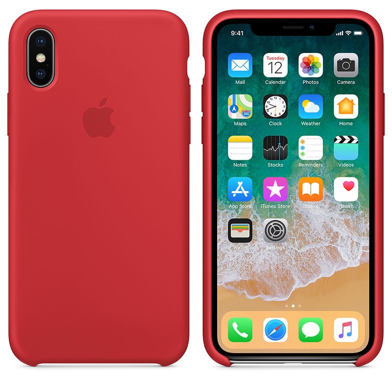 Buy Iphone Xs Silicone Case Red Powerplanetonline