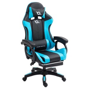 PowerGaming Cadeira 7 pontos Masagem Apoio para pés Preto+Azul - Classe B Refurbished