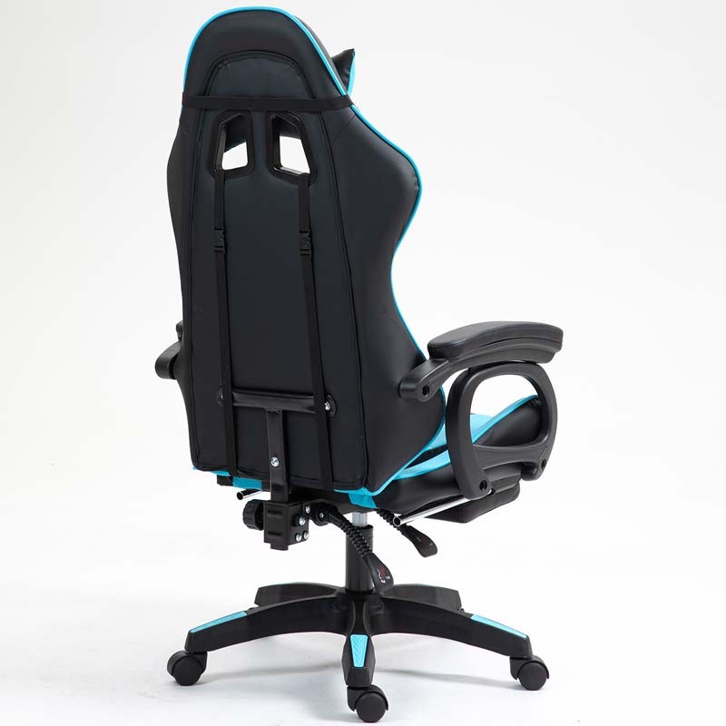 PowerGaming Cadeira 7 pontos Masagem Apoio para pés Preto+Azul - Classe B Refurbished - Item3