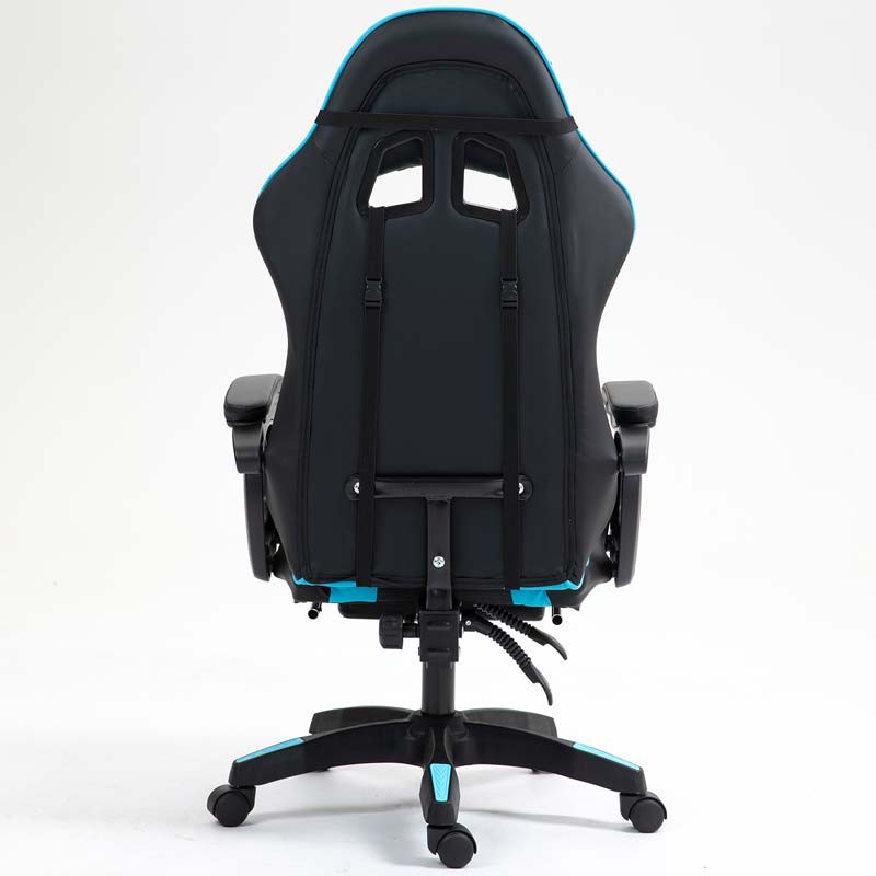 PowerGaming Cadeira 7 pontos Masagem Apoio para pés Preto+Azul - Classe B Refurbished - Item4