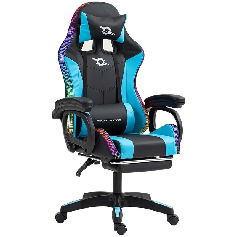 PowerGaming LED RGB Chaise repose-pieds Noir+Bleu - Ítem2