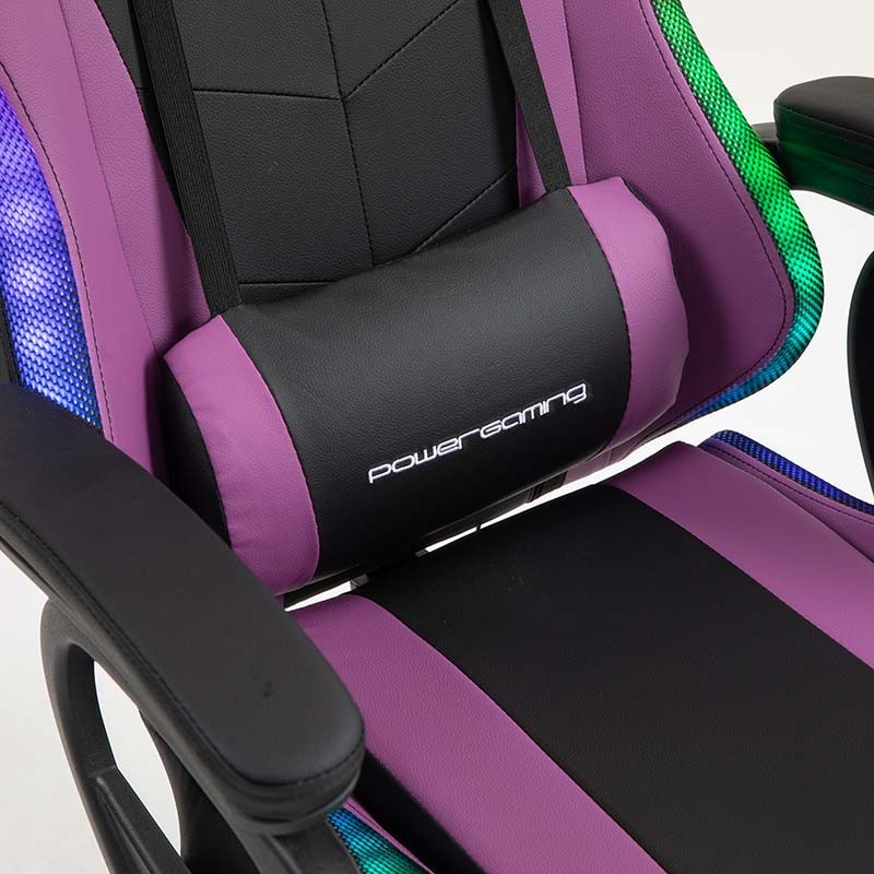 PowerGaming LED RGB Chaise Noir+Lilas - Ítem9