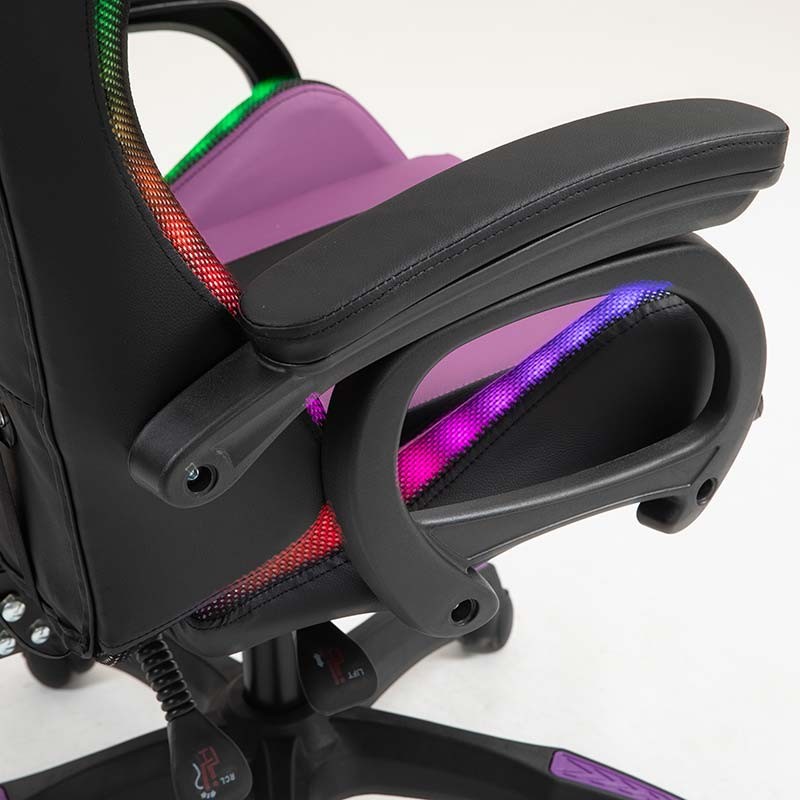 PowerGaming LED RGB Chaise Noir+Lilas - Ítem10