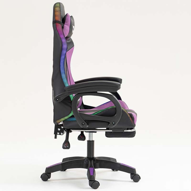 PowerGaming LED RGB Silla Reposapiés Negro+Lila - Ítem3