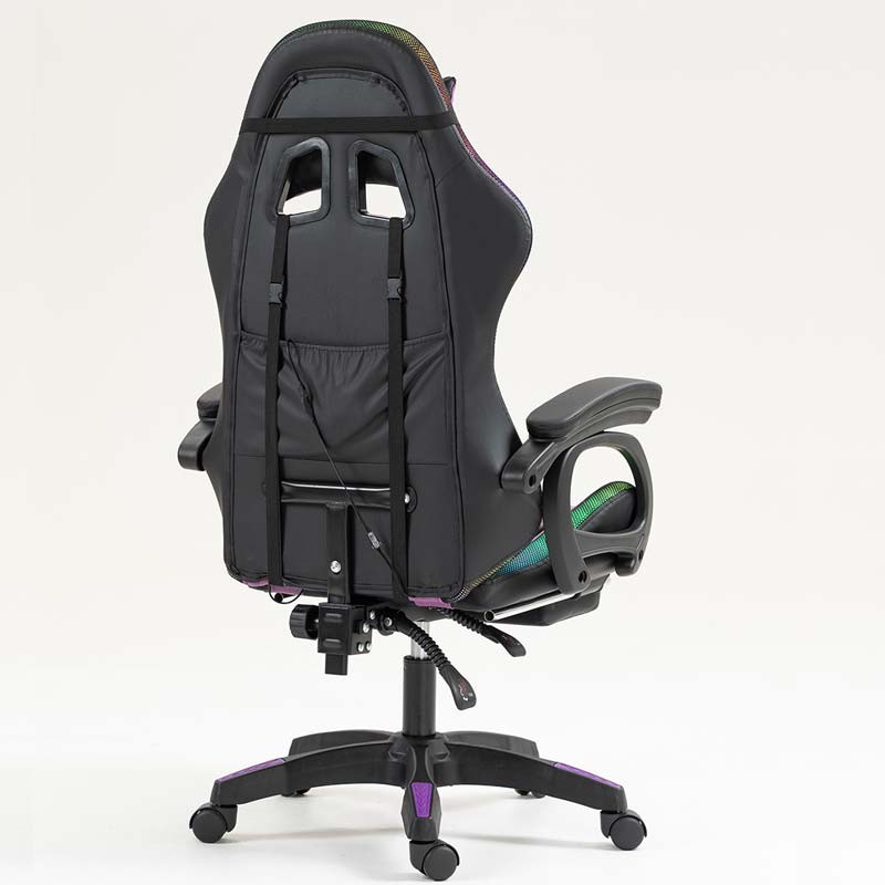 PowerGaming LED RGB Silla Reposapiés Negro+Lila - Ítem4