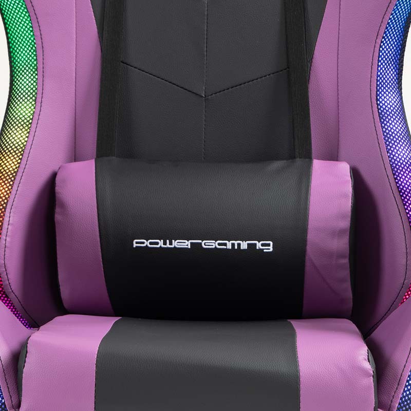 PowerGaming LED RGB Silla Reposapiés Negro+Lila - Ítem9