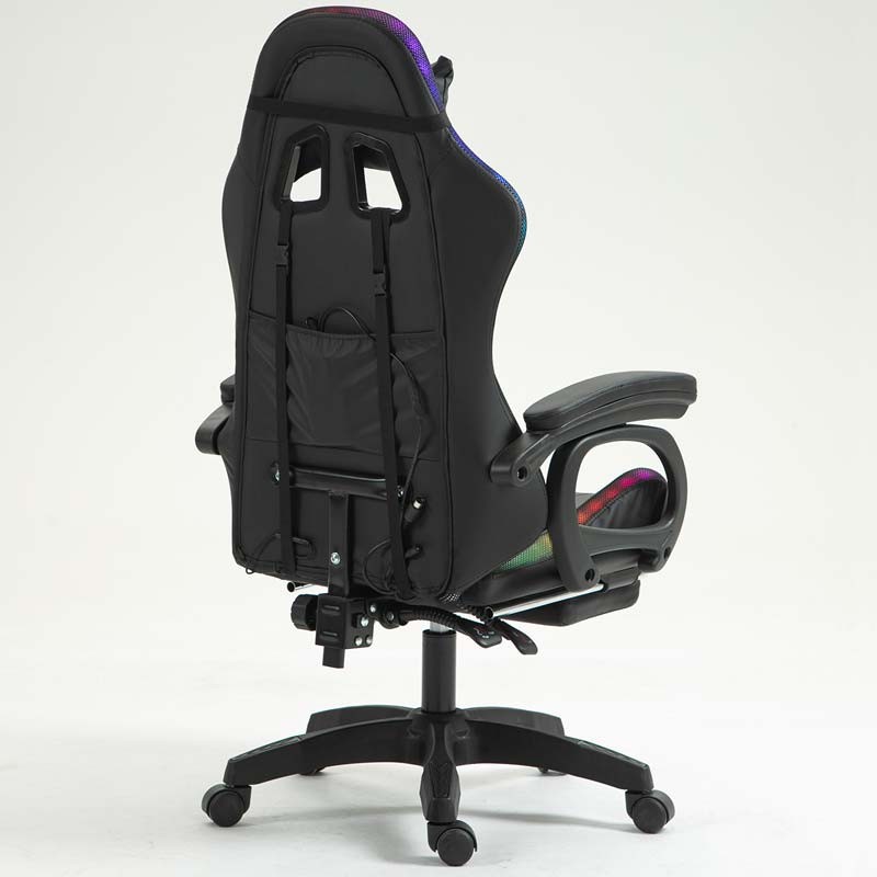 PowerGaming LED RGB Cadeira 7 pontos massagem Apoio para pés Preto - Sem Selo - Item4