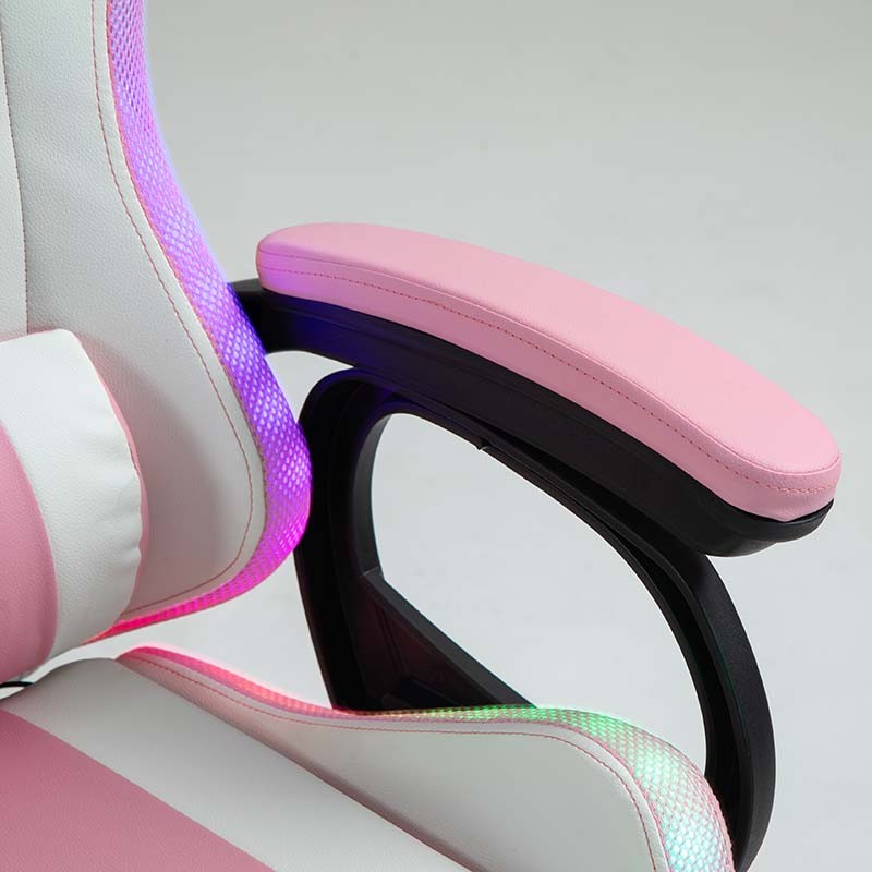 PowerGaming LED RGB Silla Reposapiés Blanco+Rosa - Ítem10