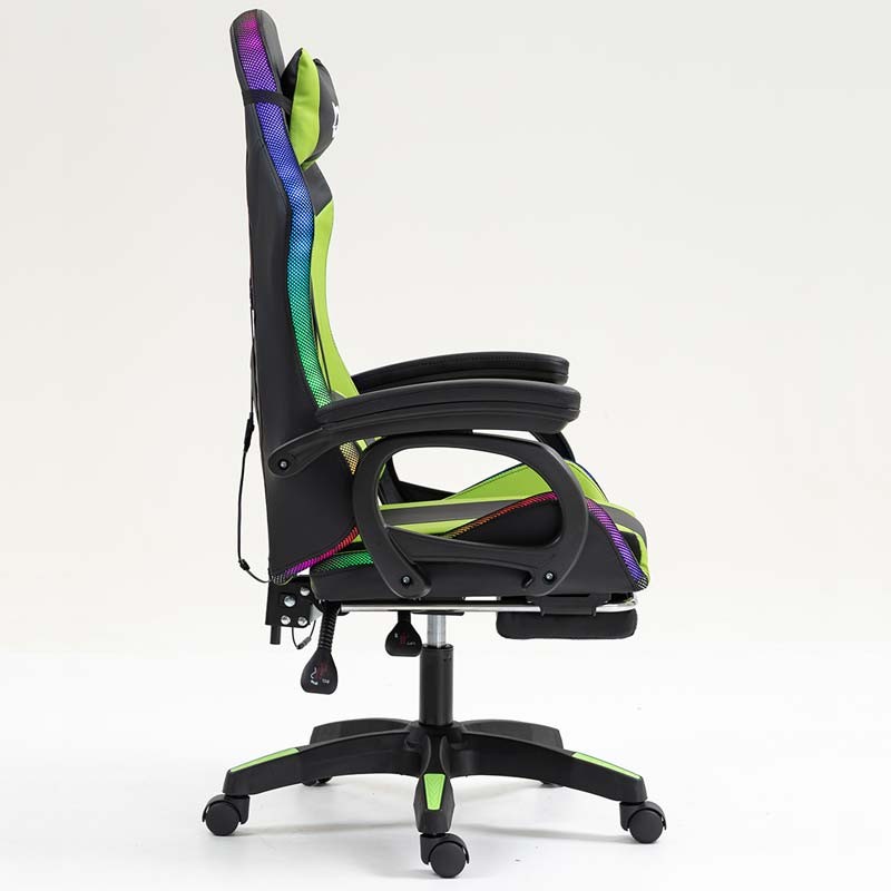 PowerGaming LED RGB Silla Reposapiés Negro+Verde - Ítem2