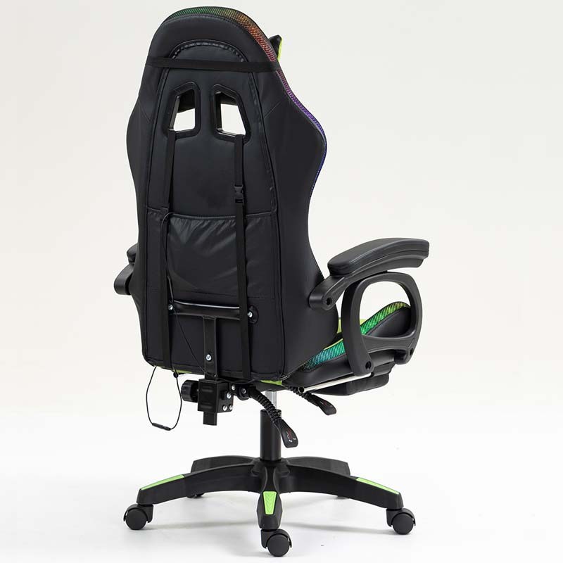 PowerGaming LED RGB Silla Reposapiés Negro+Verde - Ítem3