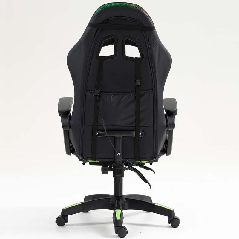 PowerGaming LED RGB Silla Reposapiés Negro+Verde - Ítem4