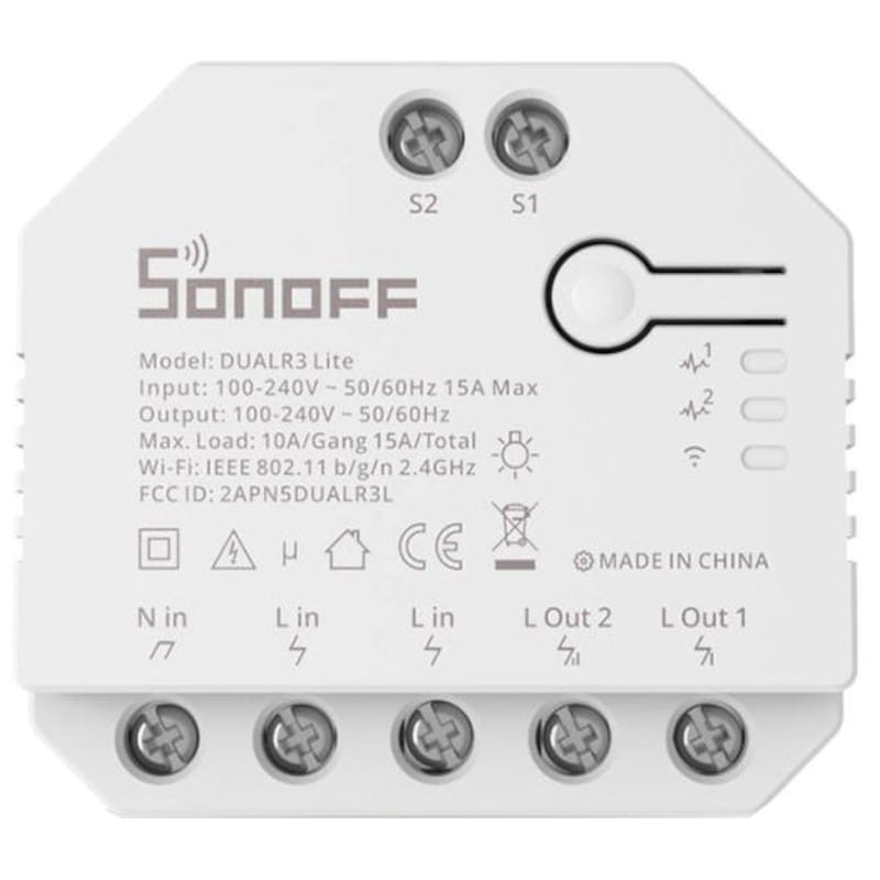 Sonoff Dual R3 Lite Branco - Interruptor Wi-Fi Inteligente - Item