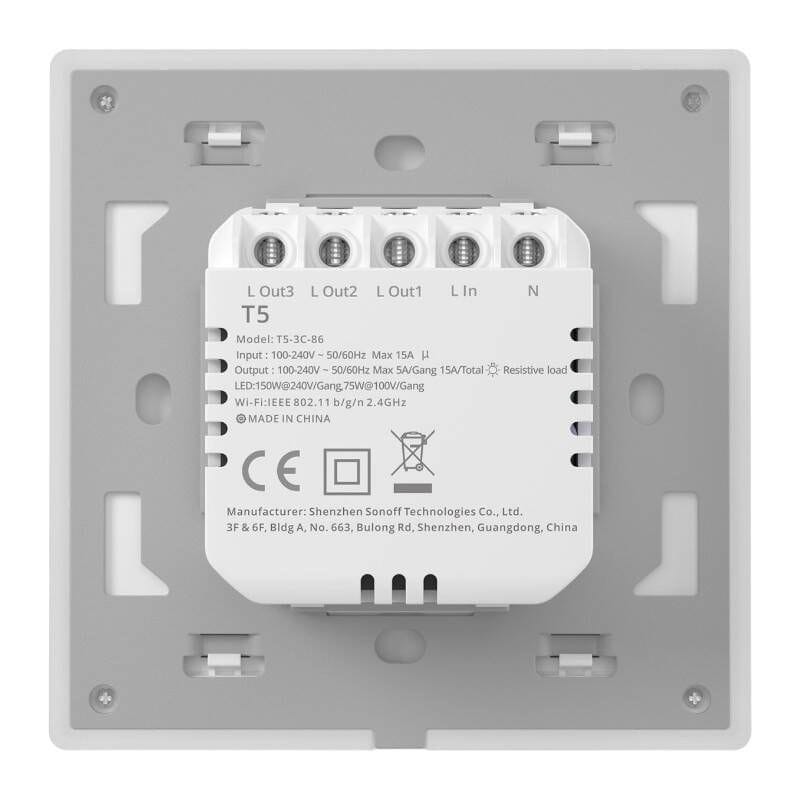 Sonoff TX T5 3C 3 Botões Toque Branco - Interruptor de Parede Inteligente Wi-Fi - Item2