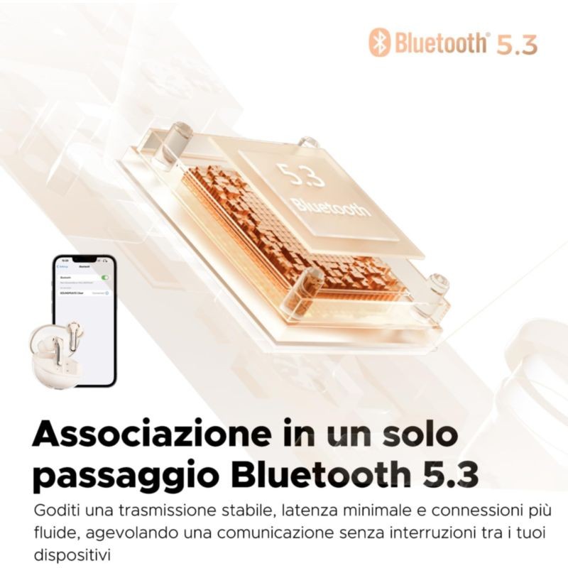 SoundPEATS Clear Beige - Auscultadores Bluetooth - Item4